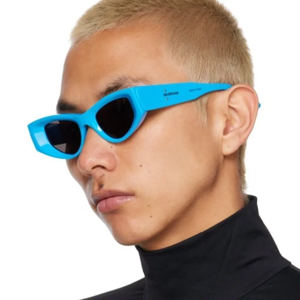 SALE! NEW Balenciaga BB0243S 004 Blue Grey Cat Eye Unisex Sunglasses